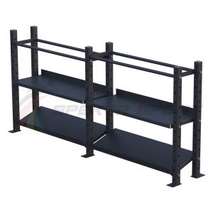 Купить Модульный стеллаж для гантелей, гирь и медболов 2580х430х1200 (2 секции) в Уссурийске 