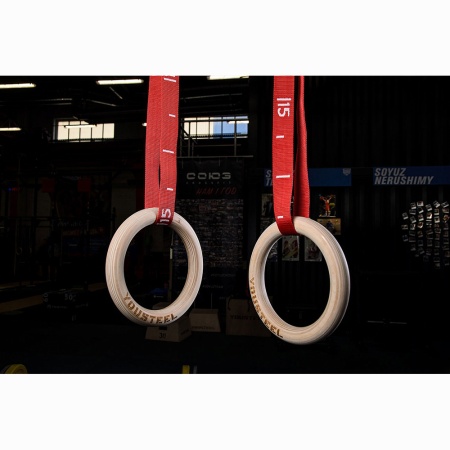 Купить Кольца гимнастические 32 мм красные стропы в Уссурийске 