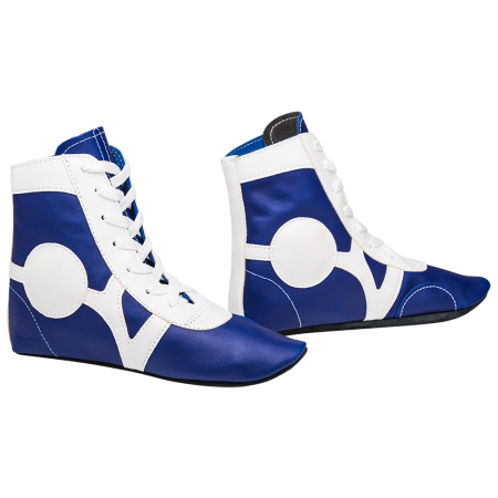 Купить Обувь для самбо SM-0102, кожа, синий Rusco в Уссурийске 