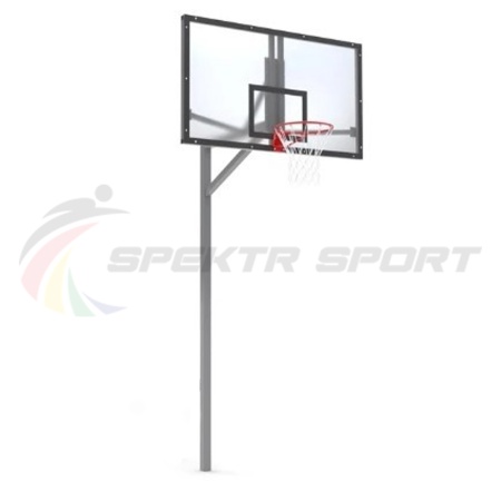 Купить Стойка баскетбольная уличная упрощенная со щитом из оргстекла, кольцом и сеткой SP D 412 в Уссурийске 