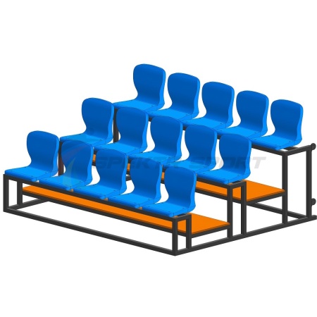 Купить Трибуна мобильная 3 ряда сиденья пластиковые на 15 мест в Уссурийске 
